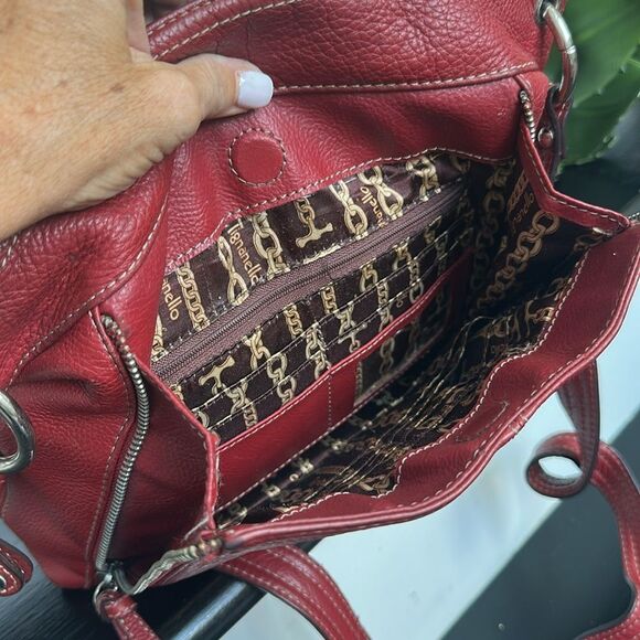 Tignanello Pebbled Leather Red Crossbody Shoulder Bag – Multiple Compartments - Picture 11 of 12